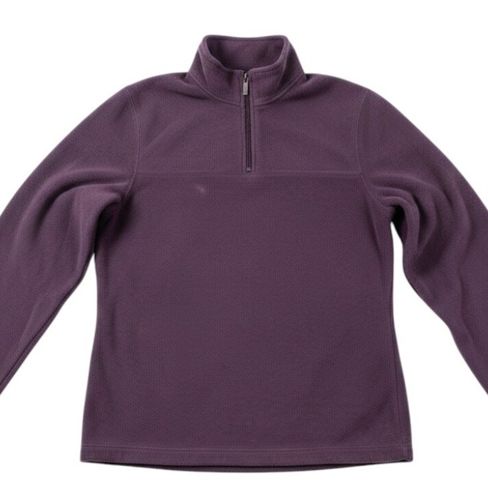 Croft & Barrow Mens Medium Purple Fleece Quarter Zip Pullover Sweater Top